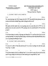 Đề thi chọn hoc sinh giỏi lớp năm học 2015 - 2016 môn Lịch Sử - Trường THCS Suôi Ngô